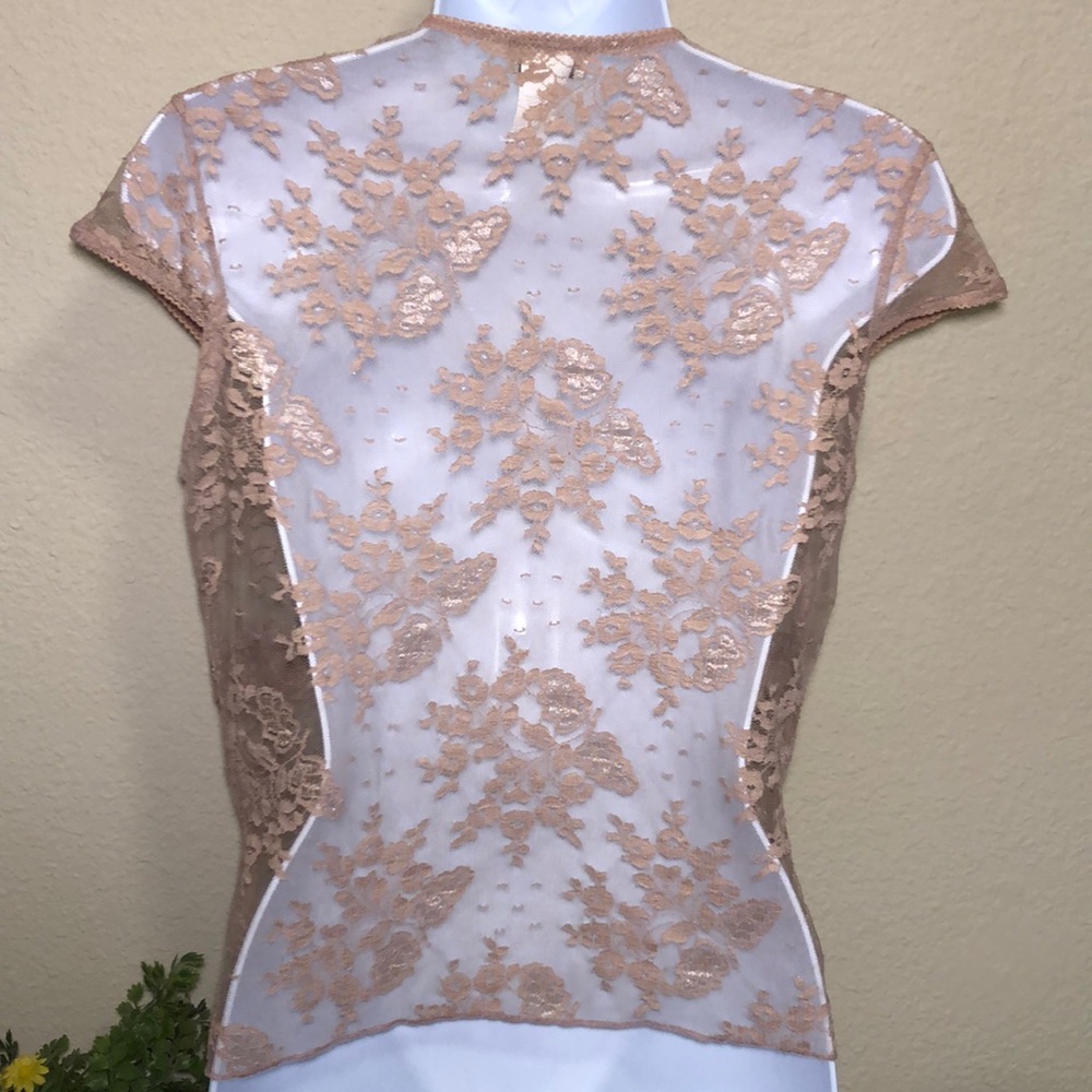CDIV Petite pink Sheer lace top - Picture 7 of 8